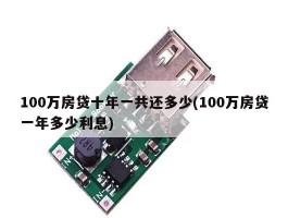 100万房贷十年一共还多少(100万房贷一年多少利息)