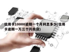 信用卡10000逾期一个月利息多少(信用卡逾期一万三个月房贷)