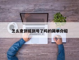 怎么查到摇到号了吗的简单介绍