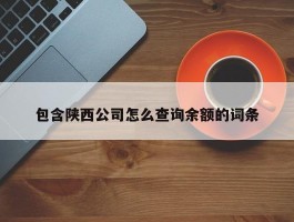 包含陕西公司怎么查询余额的词条