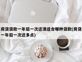 房贷贷款一年后一次还清适合哪种贷款(房贷一年后一次还多点)